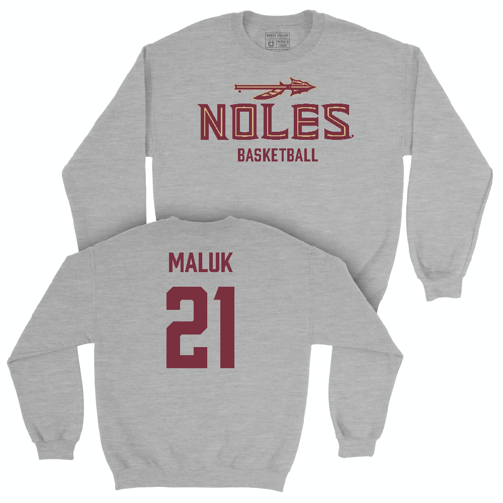 Florida State Men's Basketball Sport Grey Club Crew  - Alier Maluk