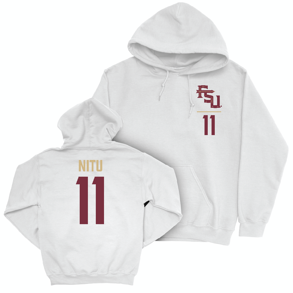 Florida State Men's Basketball White Logo Hoodie  - Christian Nitu