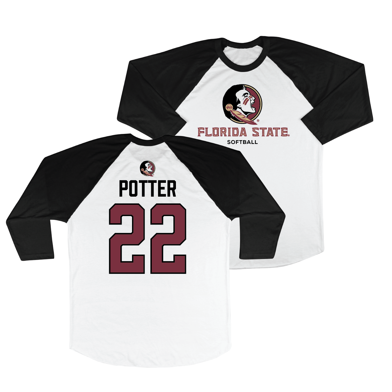 FSU Softball 3/4 Sleeve Raglan Tee - Annie Potter | #22