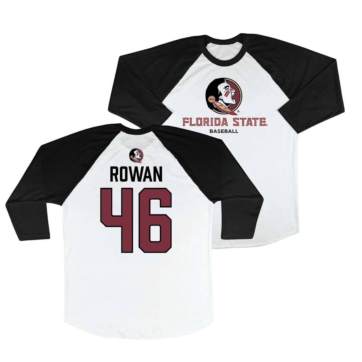 FSU Baseball 3/4 Sleeve Raglan Tee - Hudson Rowan | #46