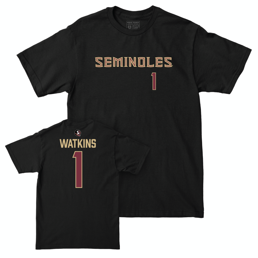 Florida State Men's Basketball Black Seminoles Tee - Jamir Watkins | #1